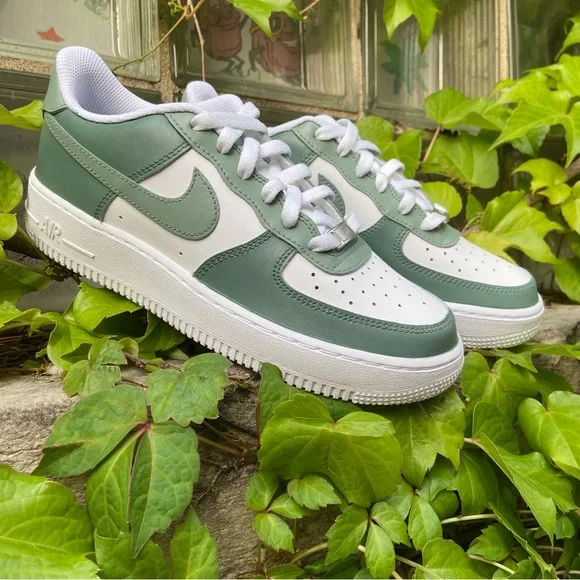 Nike Air Force 1 Low - Sage Green Custom Painted shoes - Picture 4 of 6